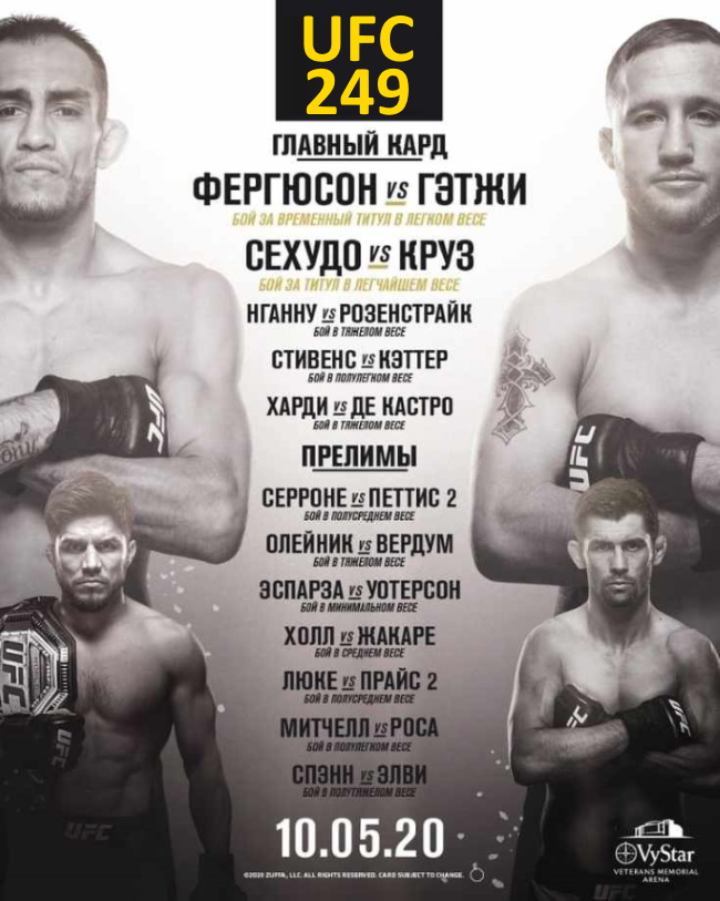 Участники и кард UFC 249