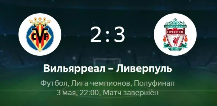 Вильярреал - Ливерпуль видео обзор матча ЛЧ от 3 мая 2022