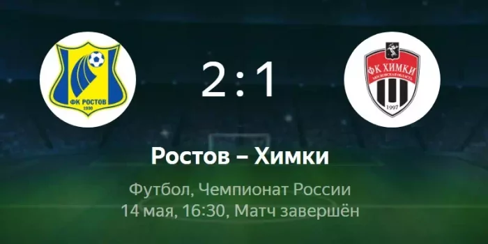 Ростов - Химки видео обзор матча РПЛ от 14 мая 2022