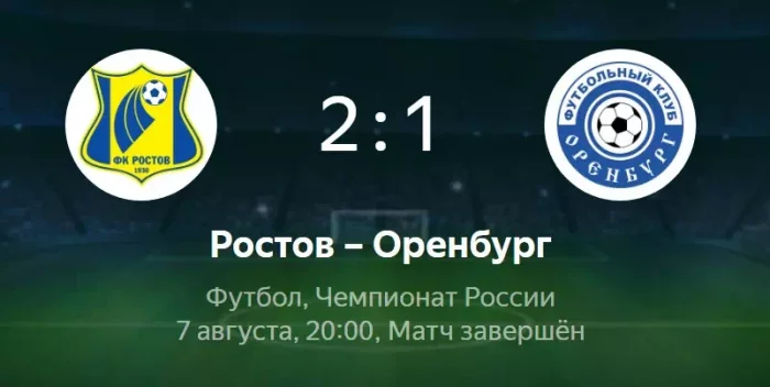 Ростов - Оренбург видео обзор матча РПЛ от 7 августа 2022