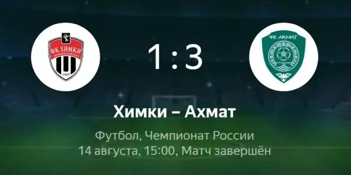 Химки - Ахмат видео обзор матча РПЛ от 14 августа 2022