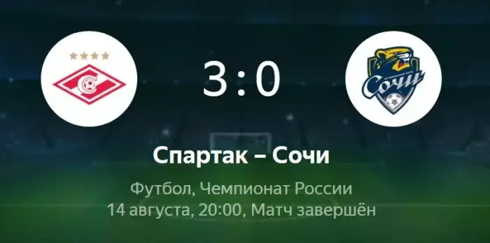 Спартак - Сочи видео обзор матча РПЛ от 14 августа 2022