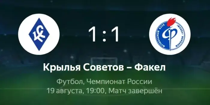 Крылья Советов - Факел видео обзор матча РПЛ от 19 августа 2022