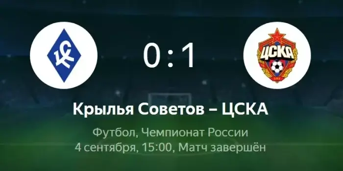 Крылья Советов - ЦСКА обзор