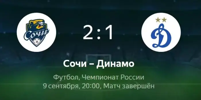 Сочи - Динамо обзор