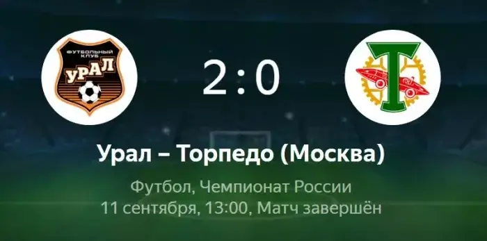 Урал - Торпедо видео обзор матча РПЛ от 11 сентября 2022