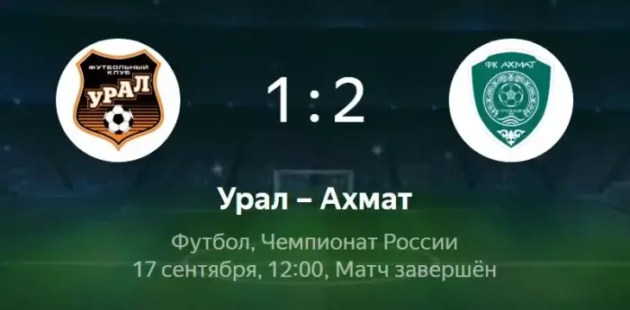 Урал - Ахмат видео обзор матча РПЛ от 17 сентября 2022